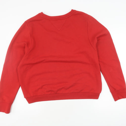 Tommy Jeans Women's Red Pullover Sweatshirt L