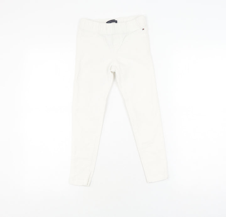 Tommy Hilfiger Girls White Jegging Trousers, Size 5, Slim Fit