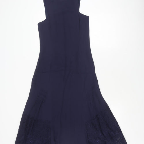 Reiss Women's Blue Sheath Dress, Size 4, Lace Accent