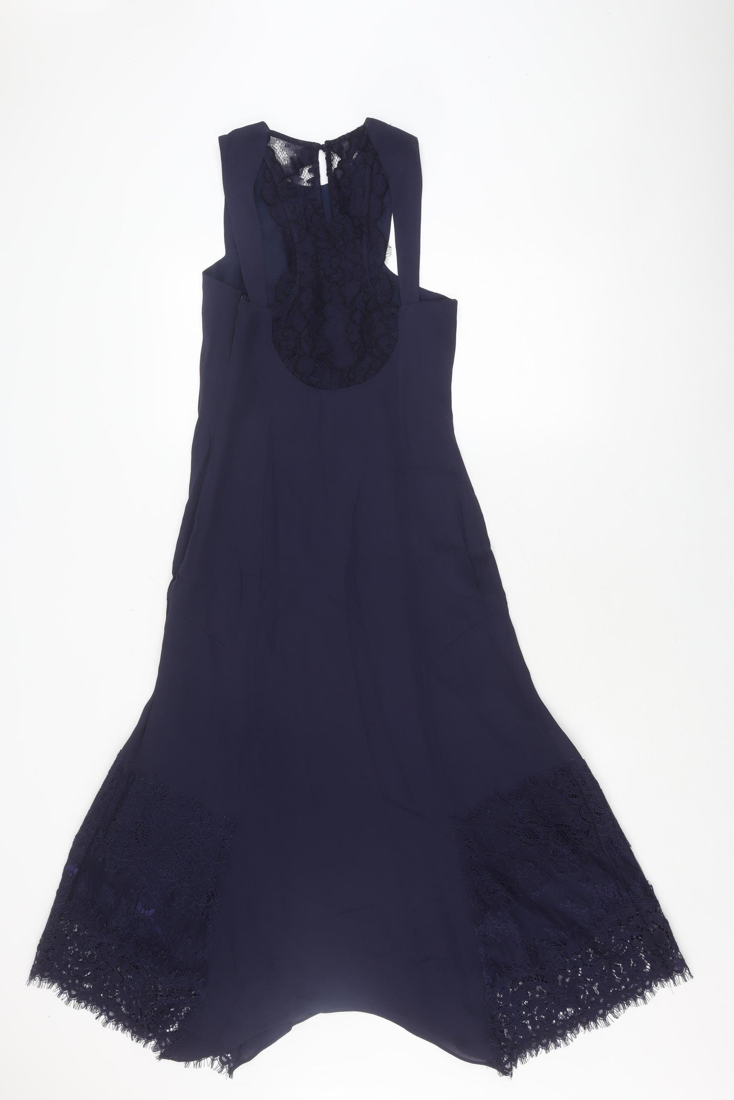 Reiss Women's Blue Sheath Dress, Size 4, Lace Accent