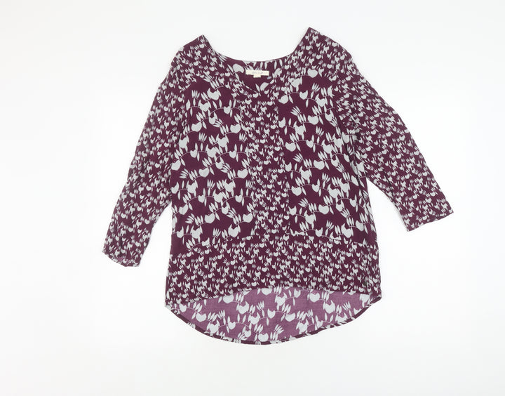 White Stuff Women's Purple Floral Tunic Top Size 8