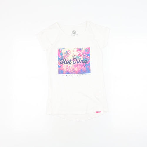 Hot Tuna Girls White Graphic Print T-Shirt 9-10 Years