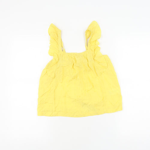 Jigsaw Girls Yellow Blouse 10-11 Years Sleeveless Button Top