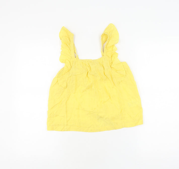 Jigsaw Girls Yellow Blouse 10-11 Years Sleeveless Button Top