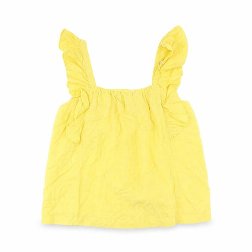 Jigsaw Girls Yellow Blouse 10-11 Years Sleeveless Button Top