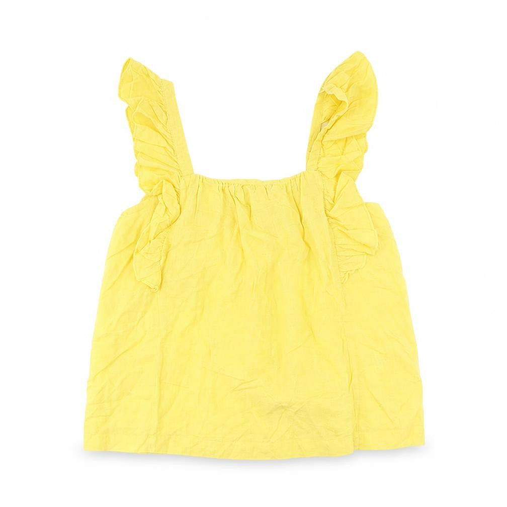 Jigsaw Girls Yellow Blouse 10-11 Years Sleeveless Button Top