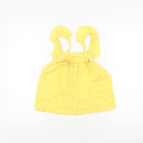 Jigsaw Girls Yellow Blouse 10-11 Years Sleeveless Button Top