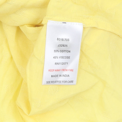 Jigsaw Girls Yellow Blouse 10-11 Years Sleeveless Button Top