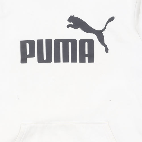 Puma Men's White Pullover Hoodie M Logo Graphic