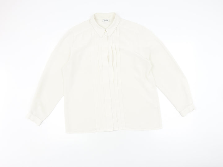 Viyella Women's White Button-Up Blouse Size 12