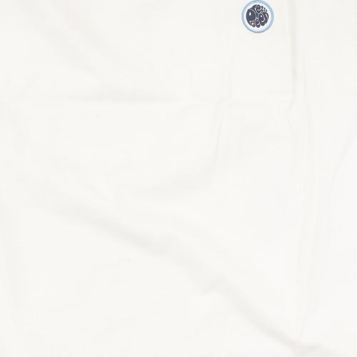 Pretty Green White & Blue Men's L T-Shirt, Crew Neck