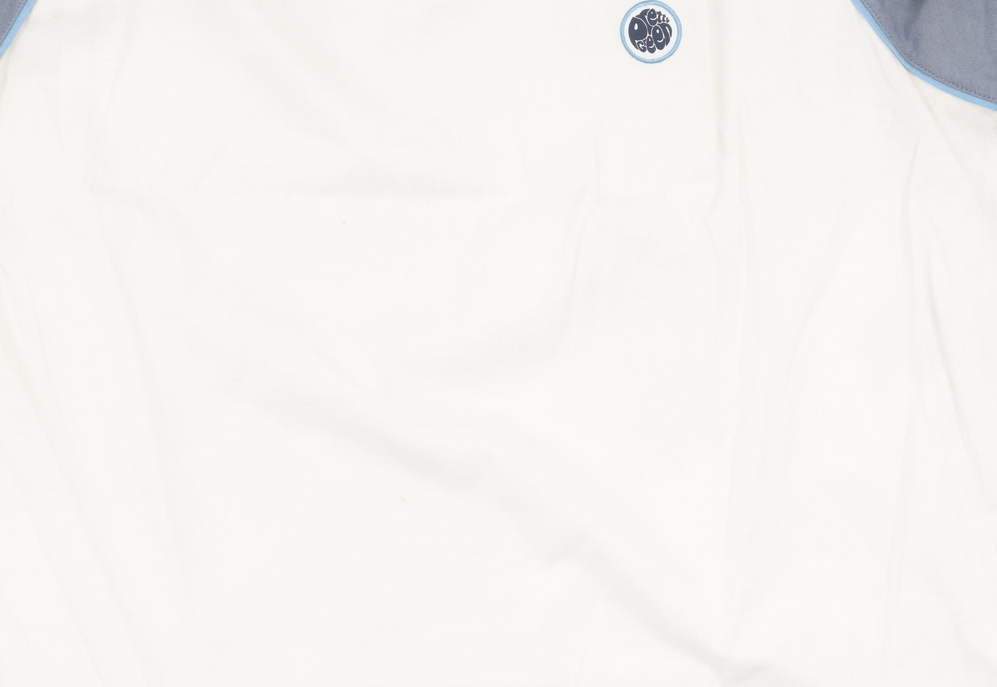 Pretty Green White & Blue Men's L T-Shirt, Crew Neck
