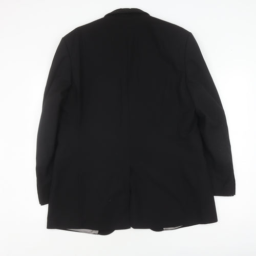 Moss Bros Men's Black Wool Blazer - Shawl Lapel, 44R Tuxedo