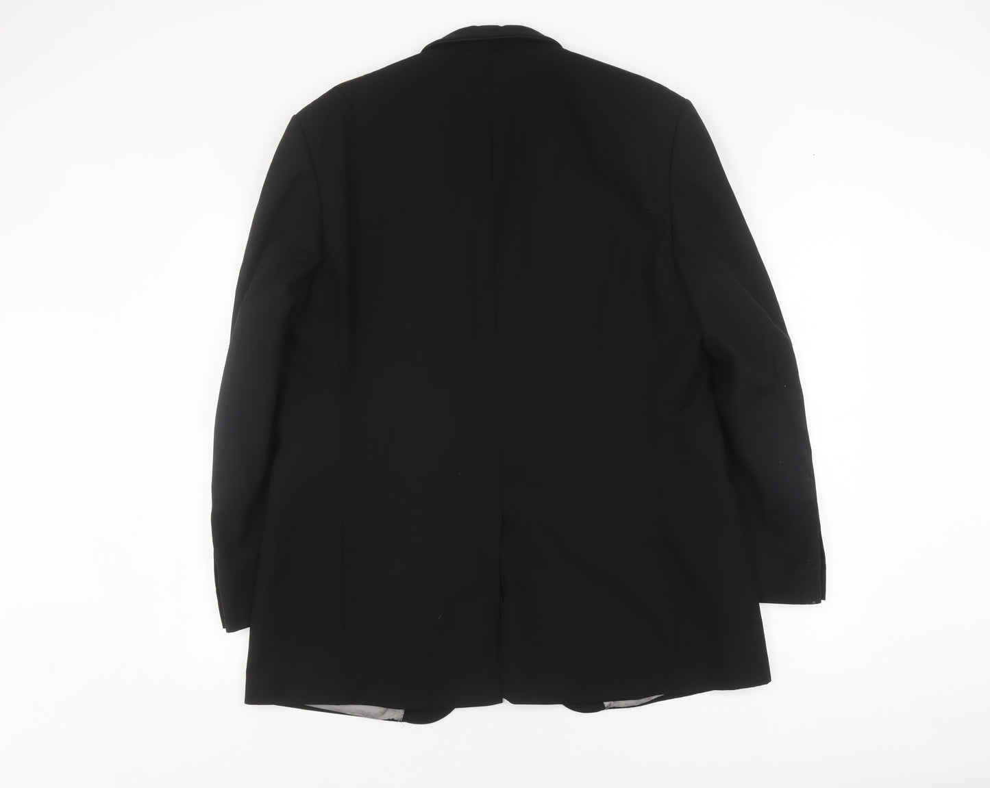 Moss Bros Men's Black Wool Blazer - Shawl Lapel, 44R Tuxedo