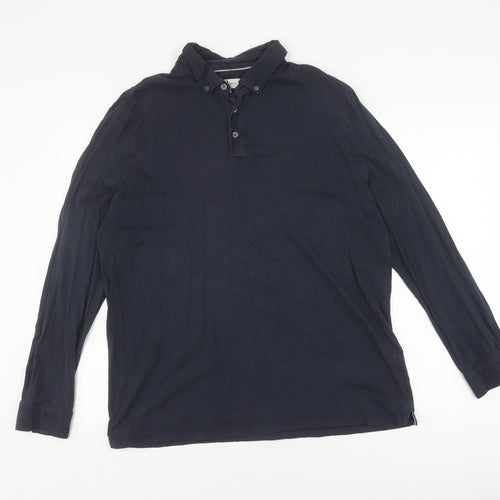Jasper Conran Men's Black Long Sleeve Polo Size L