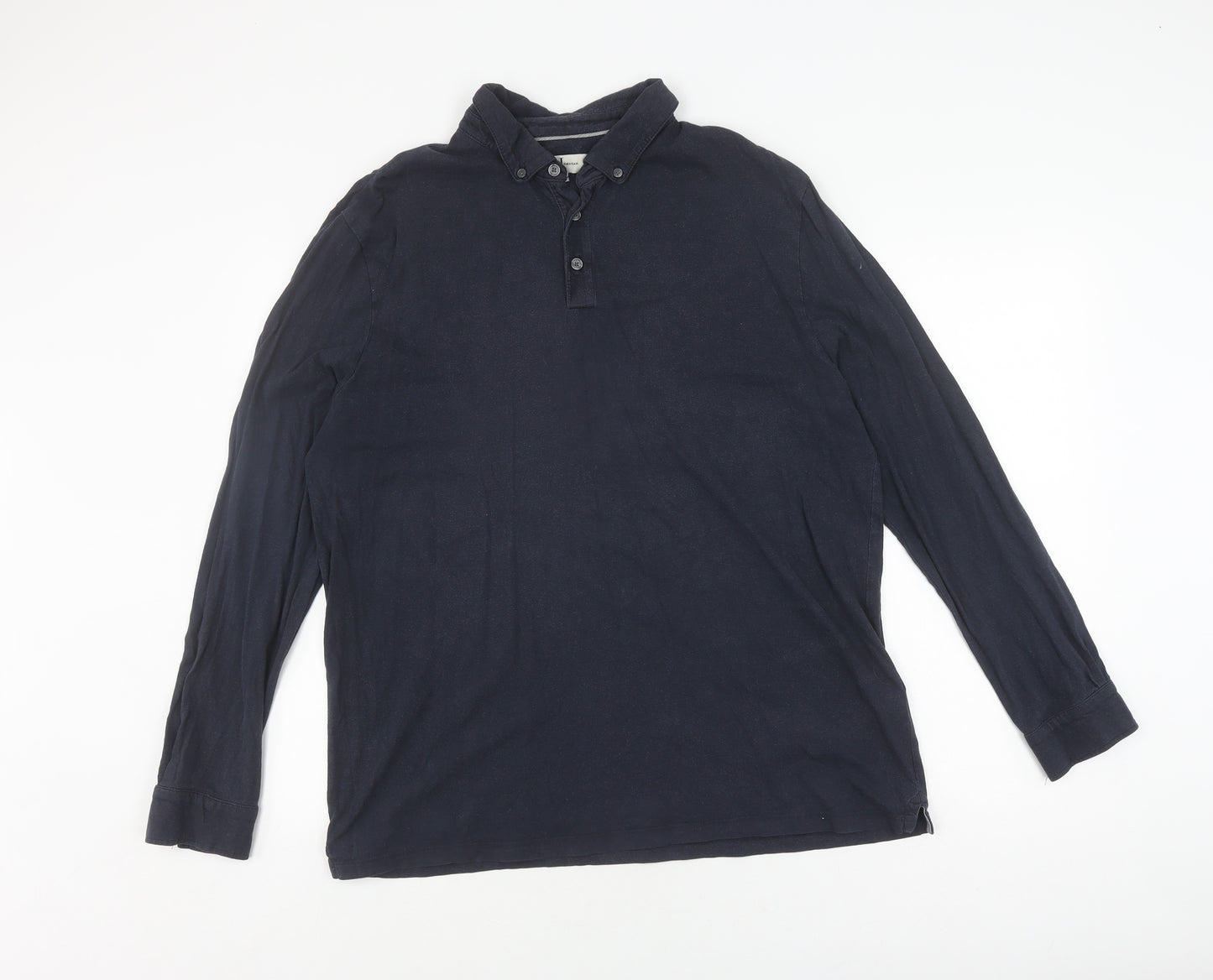 Jasper Conran Men's Black Long Sleeve Polo Size L