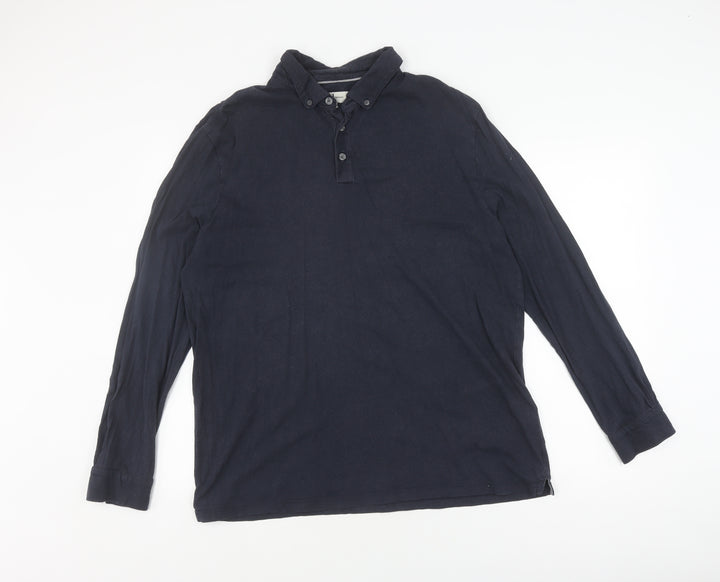Jasper Conran Men's Black Long Sleeve Polo Size L