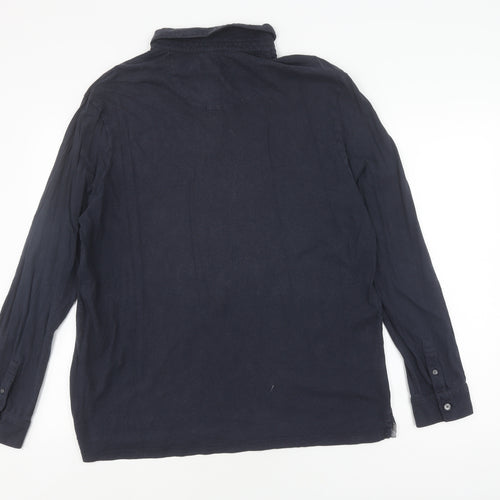 Jasper Conran Men's Black Long Sleeve Polo Size L