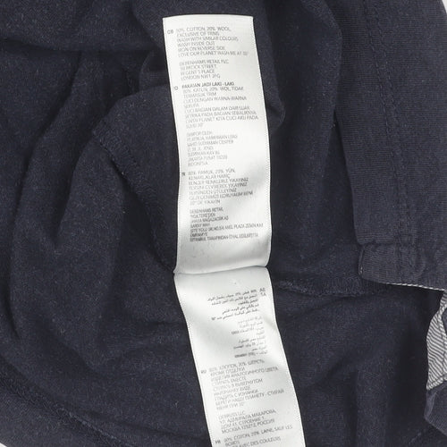 Jasper Conran Men's Black Long Sleeve Polo Size L