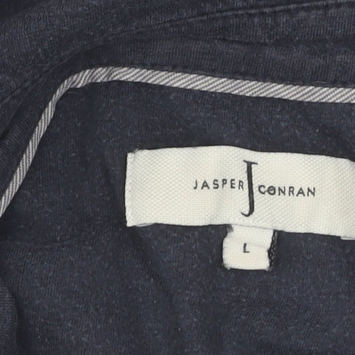 Jasper Conran Men's Black Long Sleeve Polo Size L