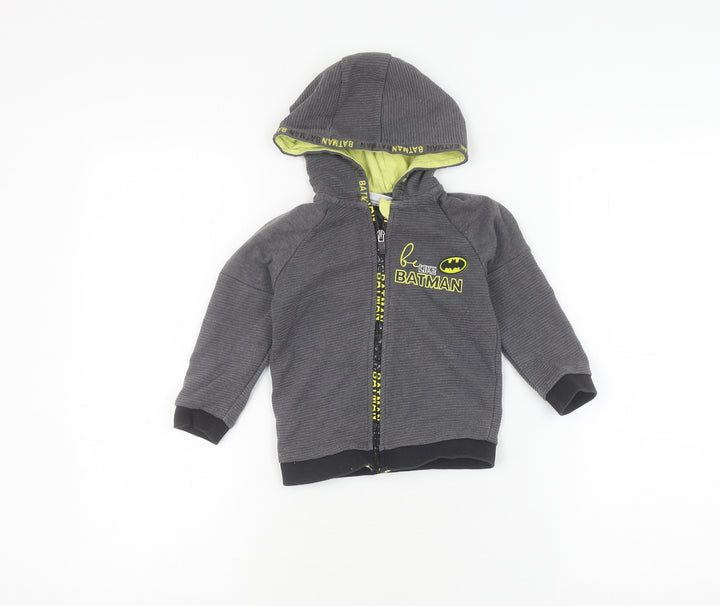 Batman Boys Grey Full Zip Hoodie 2-3 Years