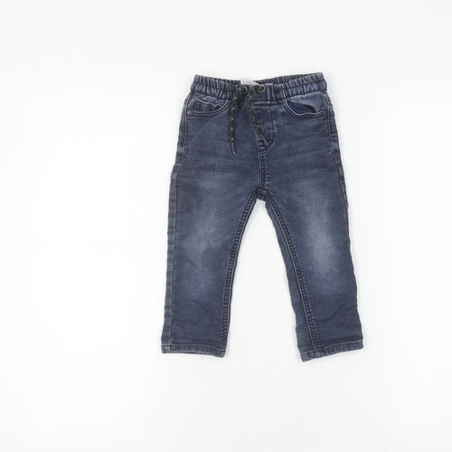 Next Unisex Blue Jogger Jeans 24 Months Cotton Blend