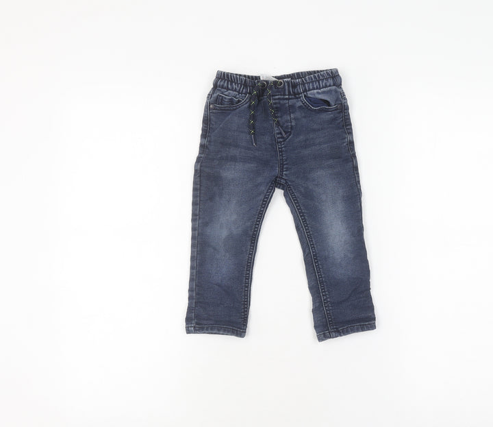 Next Unisex Blue Jogger Jeans 24 Months Cotton Blend