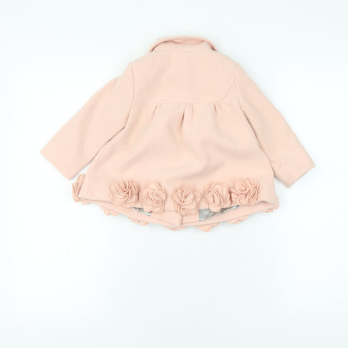 Monsoon Girls Pink Floral Coat 6-12 Months