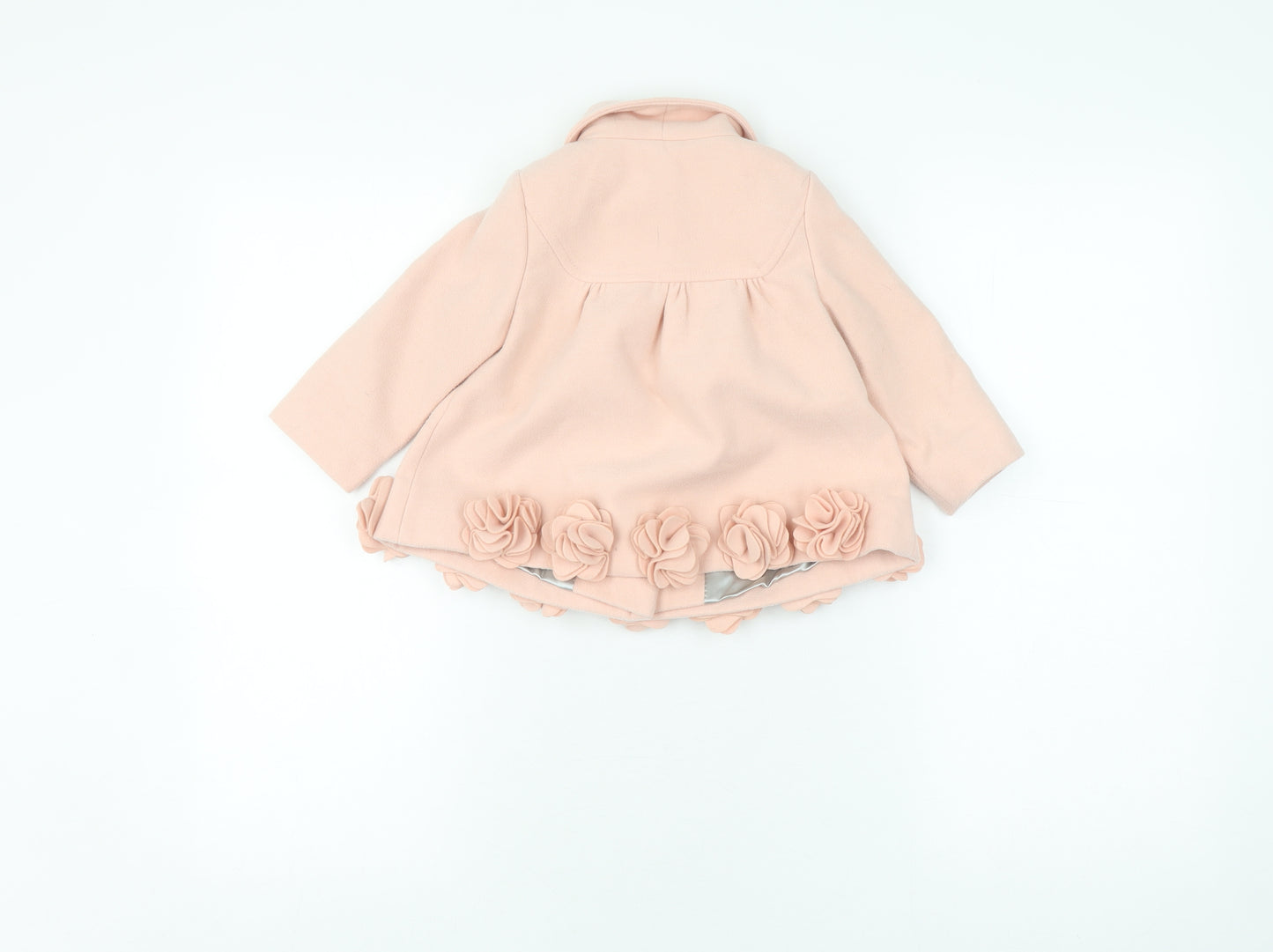 Monsoon Girls Pink Floral Coat 6-12 Months
