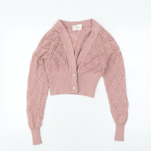 Wilfred Women's Pink Cardigan, 2XS, V-Neck Knit