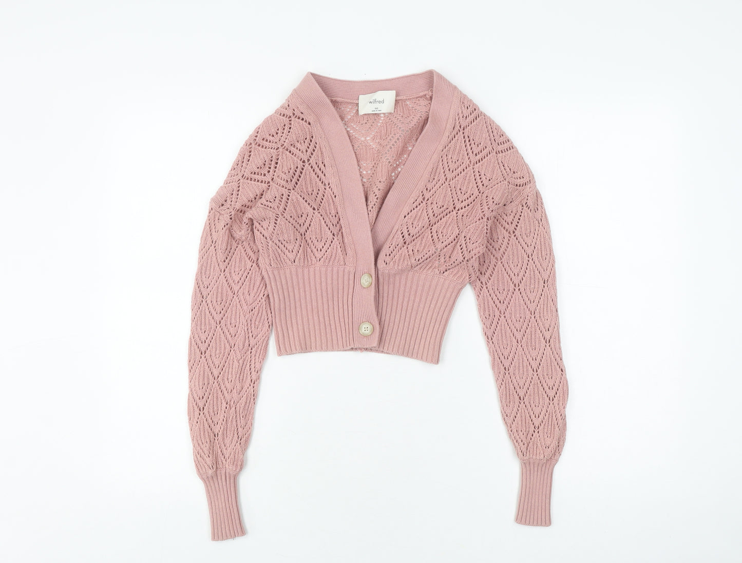 Wilfred Women's Pink Cardigan, 2XS, V-Neck Knit