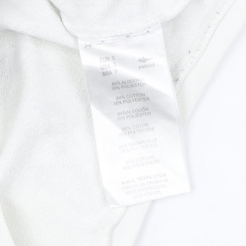 Colcci Women's White Graphic Print Pullover Sweatshirt S