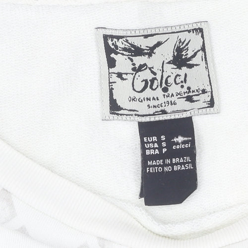 Colcci Women's White Graphic Print Pullover Sweatshirt S