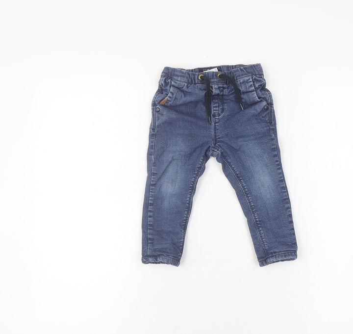 Next Blue Unisex Jogger Trousers, 12-18 Months, Elastic Waist