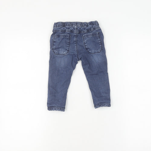 Next Blue Unisex Jogger Trousers, 12-18 Months, Elastic Waist