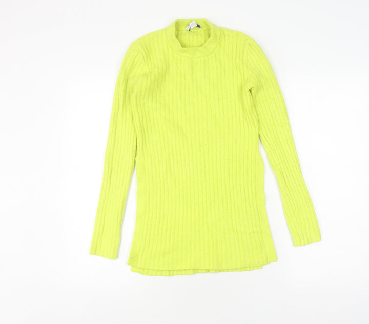Topshop Women's Yellow Mock Neck Pullover Jumper - Size S