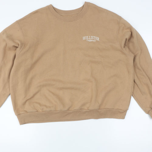 Hollister Unisex Brown Pullover Sweatshirt L