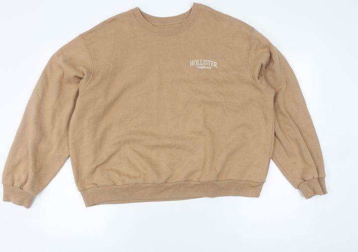 Hollister Unisex Brown Pullover Sweatshirt L