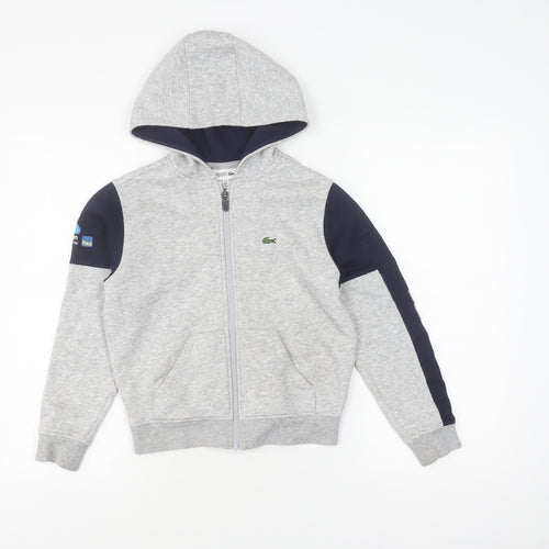 Lacoste Boys Grey Full Zip Hoodie - Size 10