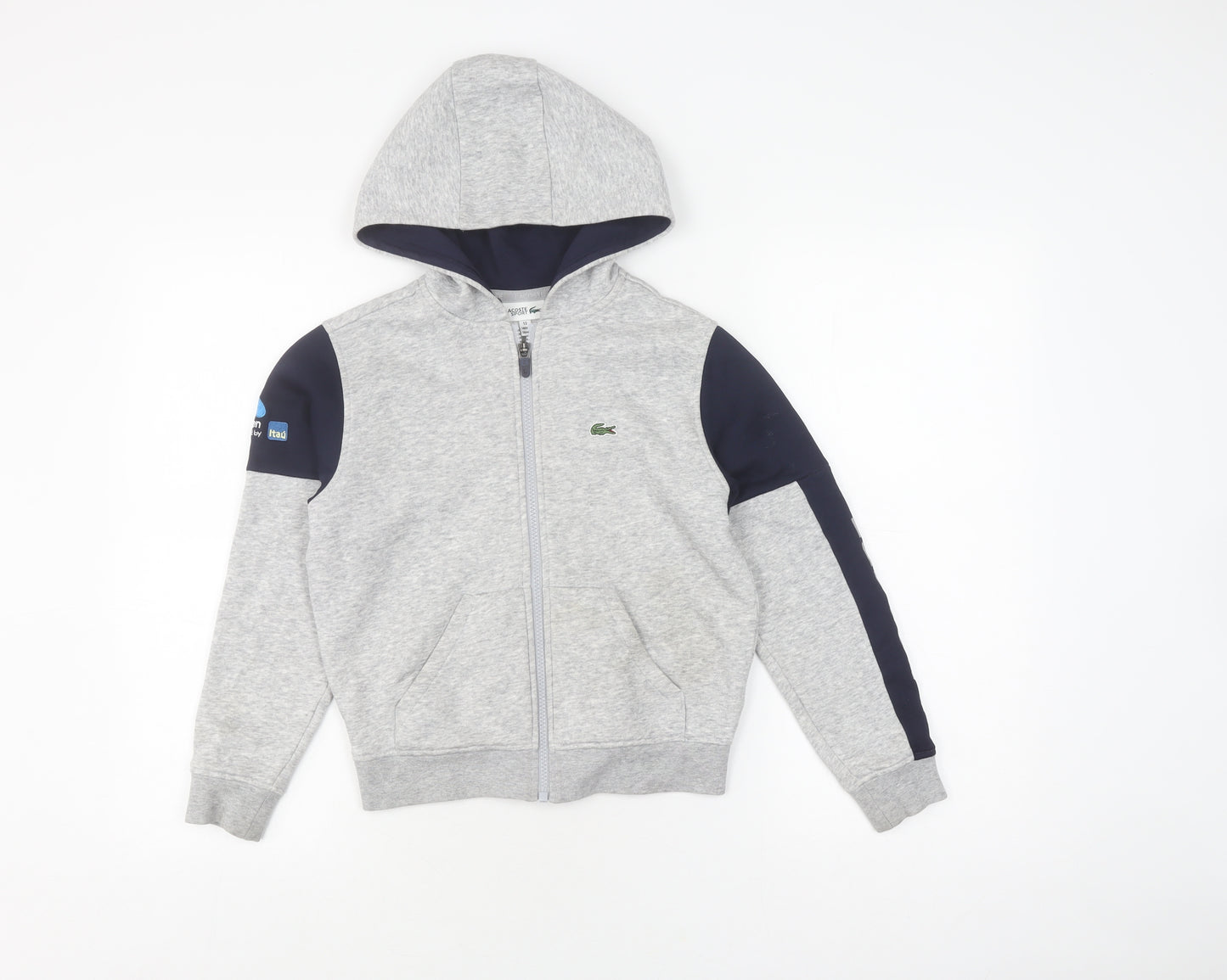 Lacoste Boys Grey Full Zip Hoodie - Size 10