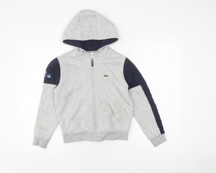 Lacoste Boys Grey Full Zip Hoodie - Size 10