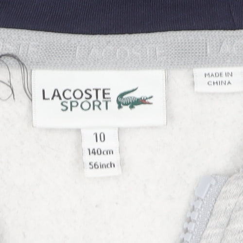 Lacoste Boys Grey Full Zip Hoodie - Size 10