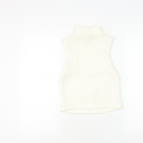 River Island White Mock Neck Sleeveless Top Size 8