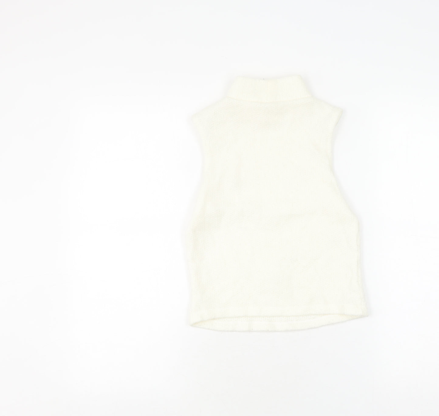 River Island White Mock Neck Sleeveless Top Size 8