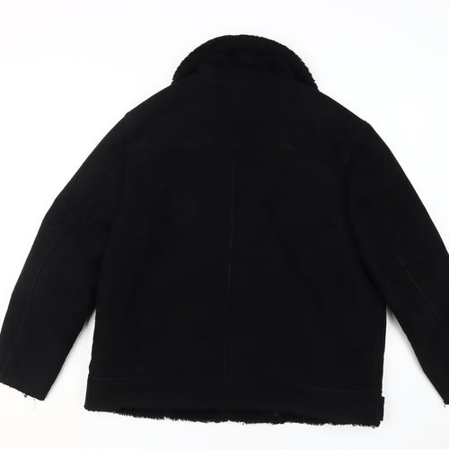 H&M Women's Black Motorcycle Jacket, Size 14