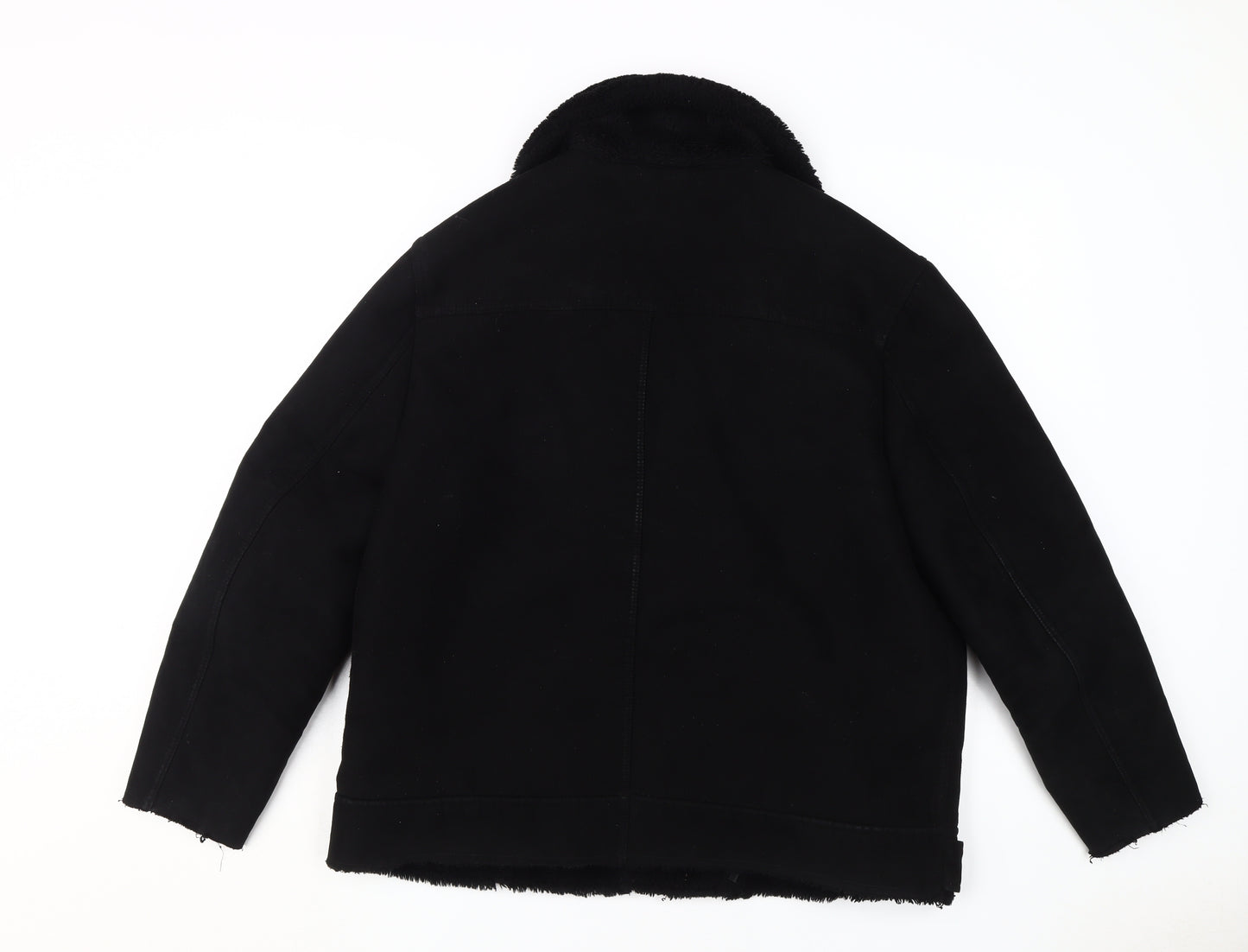 H&M Women's Black Motorcycle Jacket, Size 14