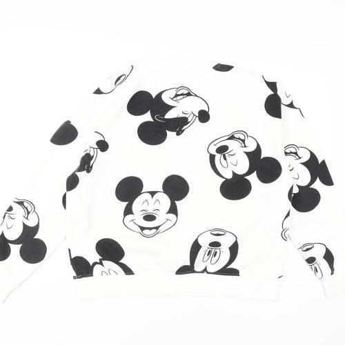 Disney Women's White Mickey Pullover Sweatshirt M