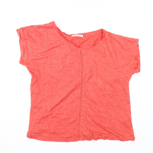 WoolOvers Women's Red Linen T-Shirt M Summer Casual