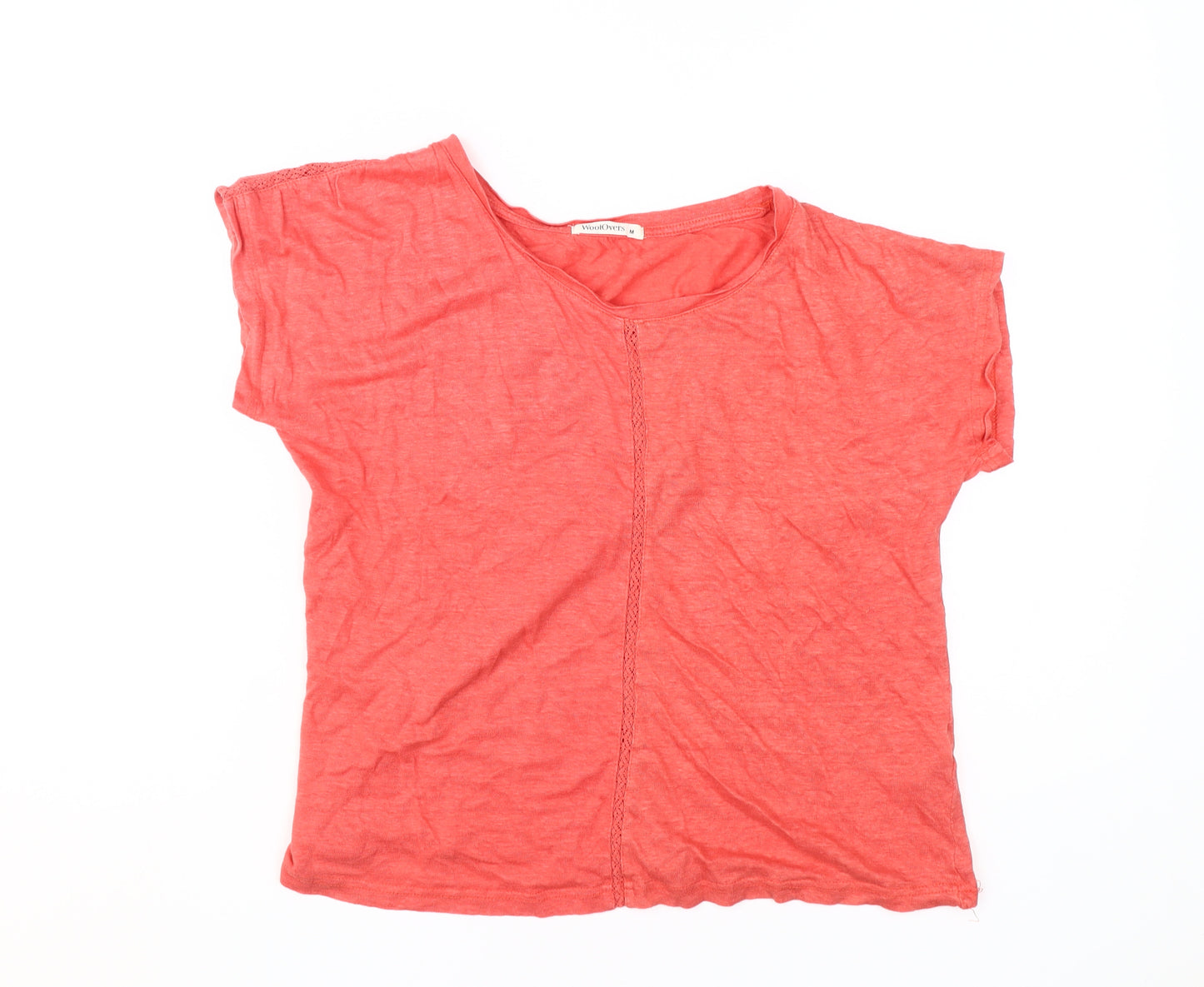 WoolOvers Women's Red Linen T-Shirt M Summer Casual