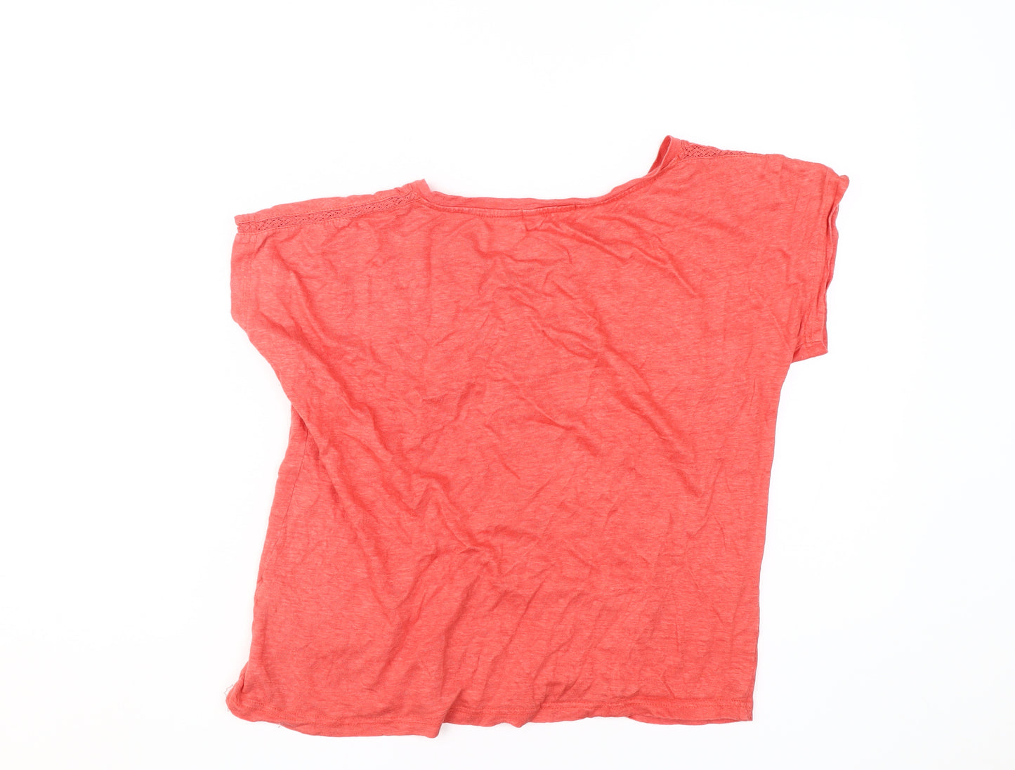 WoolOvers Women's Red Linen T-Shirt M Summer Casual